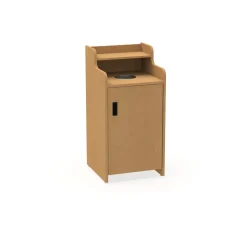 Waste Receptacle with Right Hand Door and Fixed Shelf - Laminate
