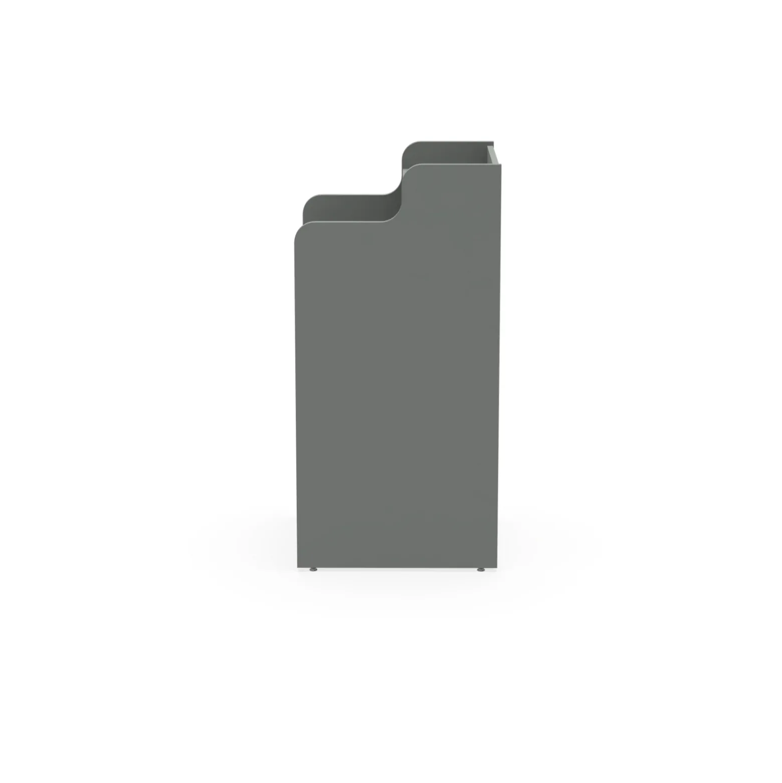 Waste Receptacle with Right Hand Door and Fixed Shelf - Laminate
