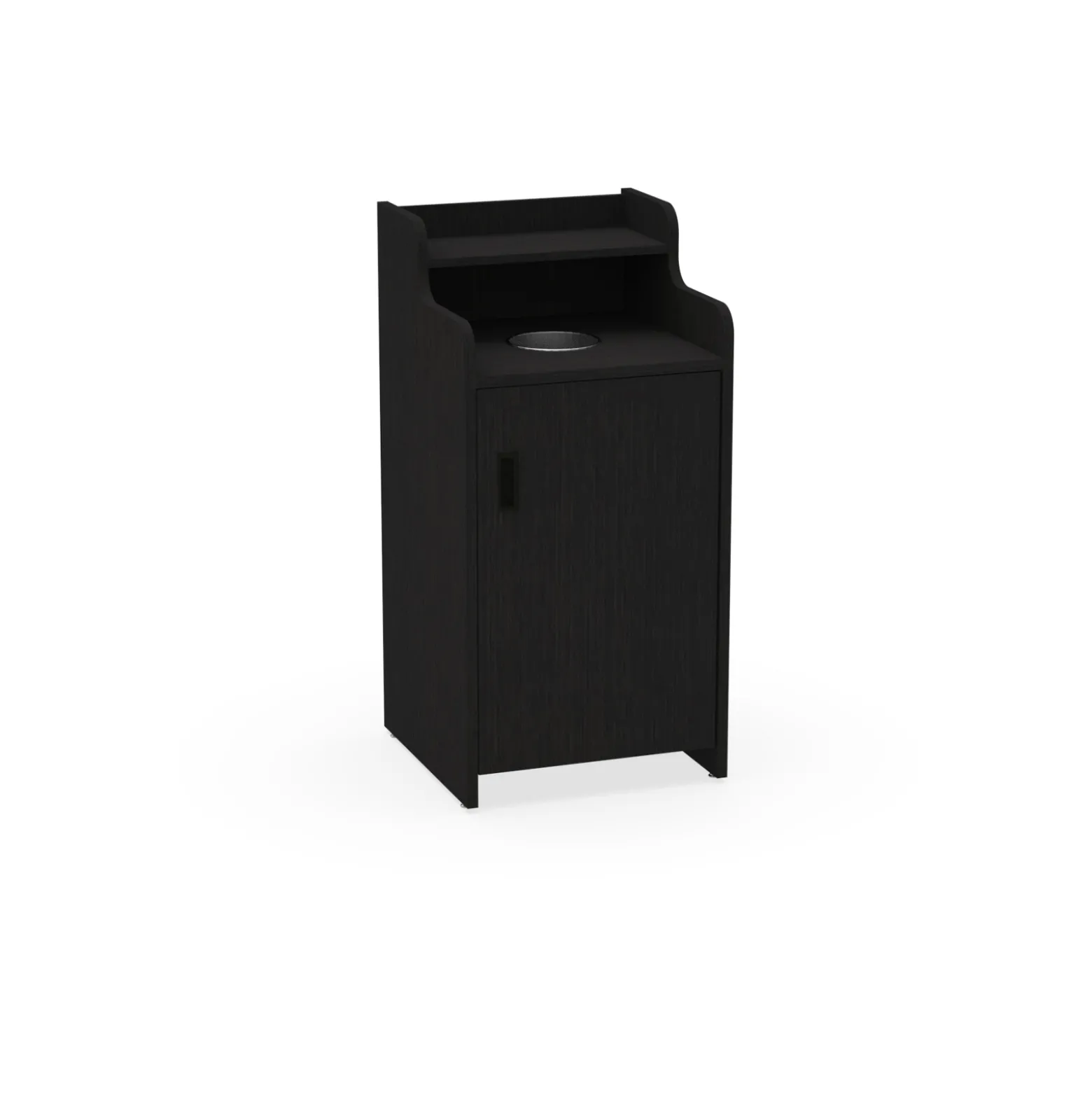 Waste Receptacle with Right Hand Door and Fixed Shelf - Laminate