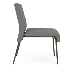 Waterfall Armless Guest Chair in Standard Fabric, 4-Leg Base