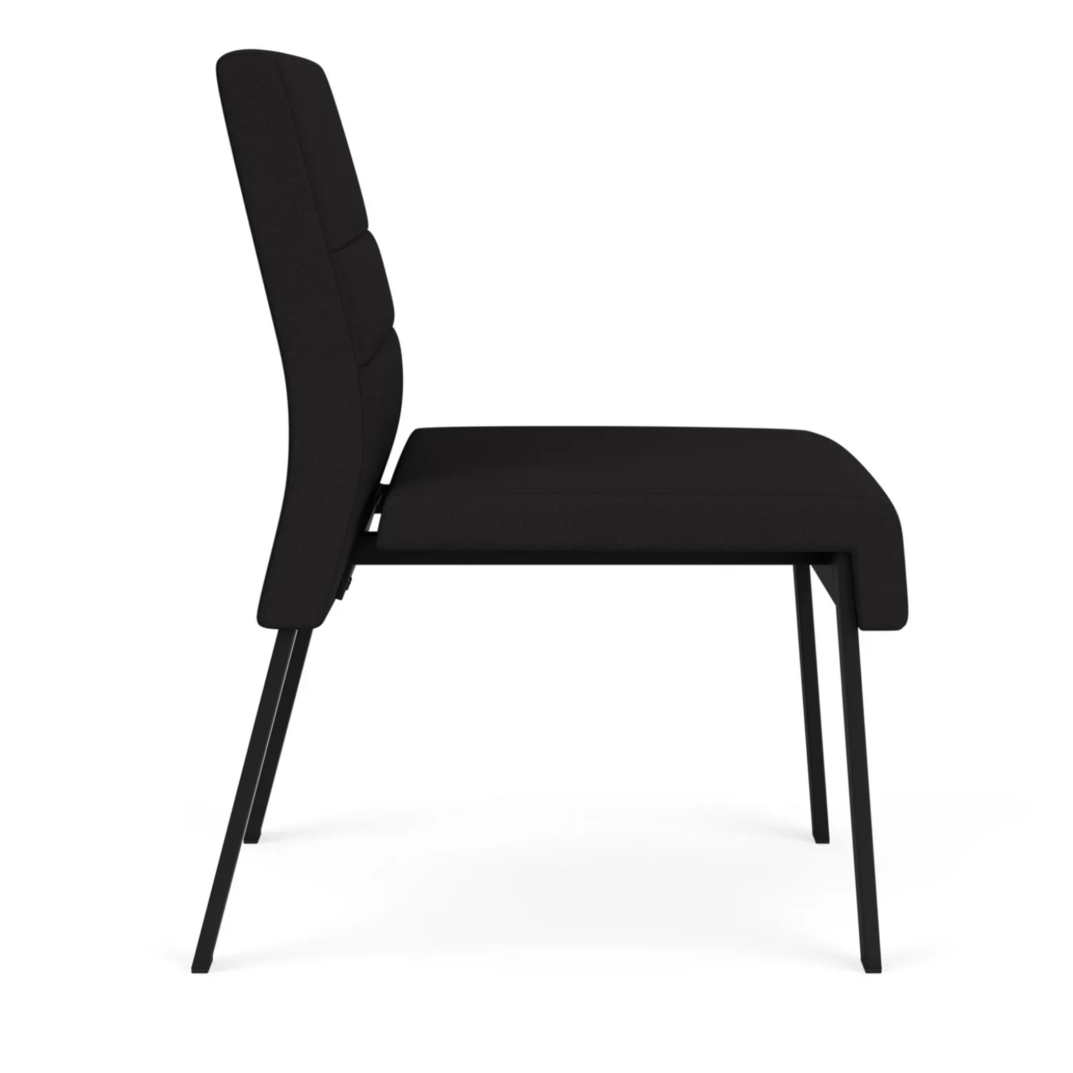 Waterfall Armless Guest Chair in Standard Fabric, 4-Leg Base