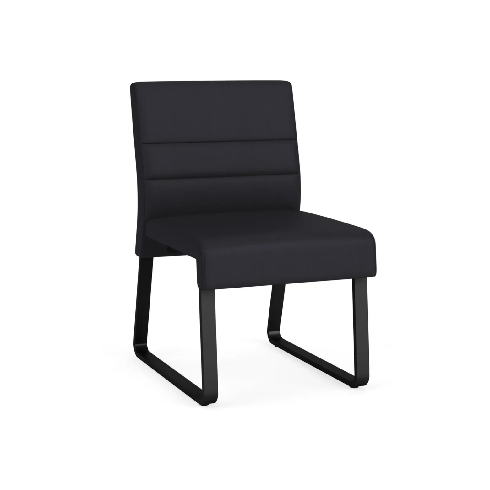 Waterfall Armless Guest Chair in Designer Upholstery, Sled Base