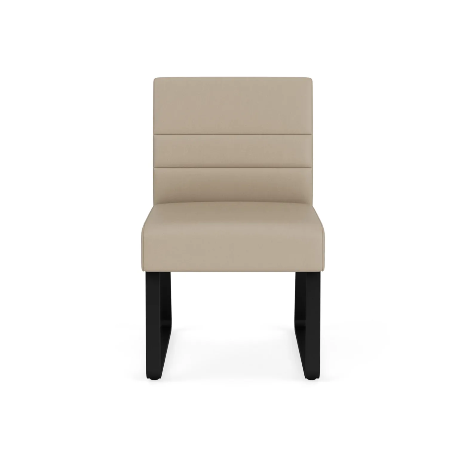 Waterfall Armless Guest Chair in Designer Upholstery, Sled Base