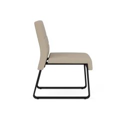 Waterfall Armless Guest Chair in Designer Upholstery, Sled Base