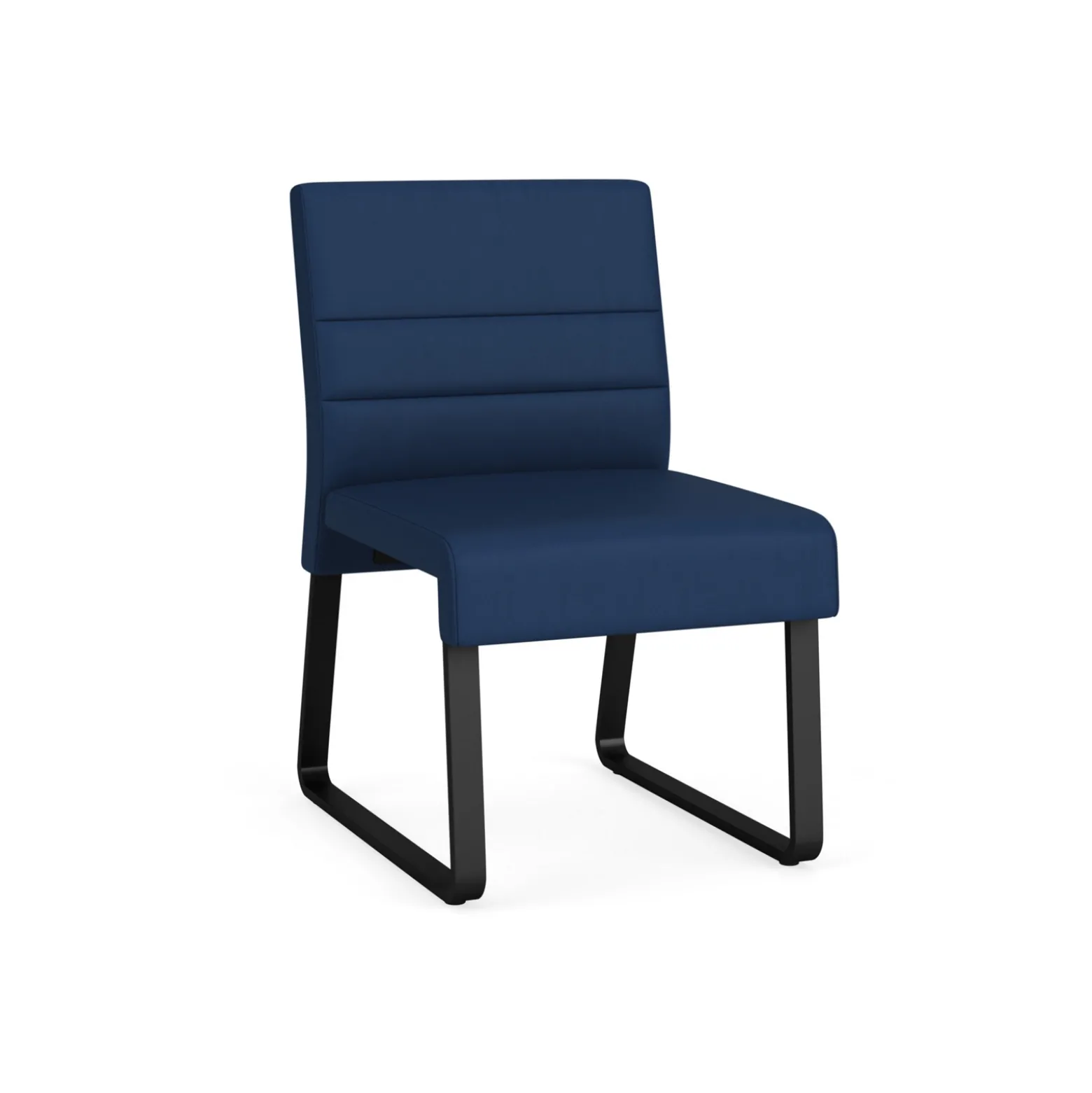 Waterfall Armless Guest Chair in Designer Upholstery, Sled Base