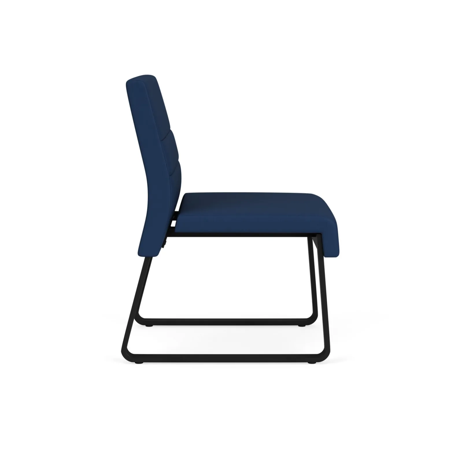 Waterfall Armless Guest Chair in Designer Upholstery, Sled Base