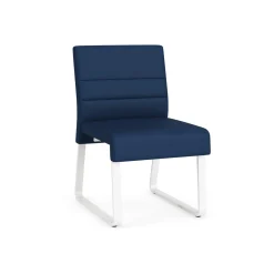 Waterfall Armless Guest Chair in Designer Upholstery, Sled Base