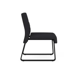 Waterfall Armless Guest Chair in Designer Upholstery, Sled Base