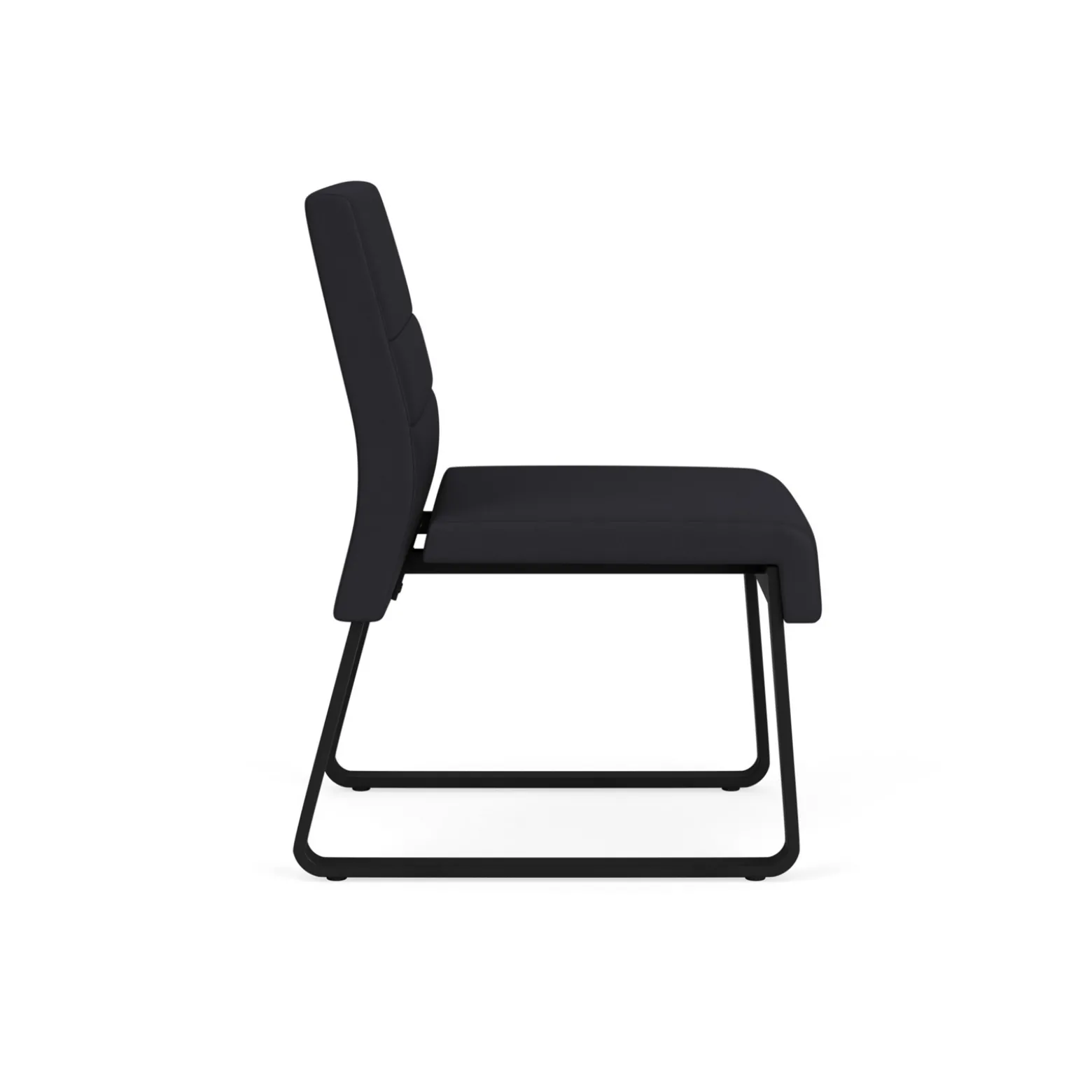 Waterfall Armless Guest Chair in Designer Upholstery, Sled Base