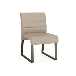 Waterfall Armless Guest Chair in Designer Upholstery, Sled Base