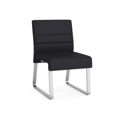 Waterfall Armless Guest Chair in Designer Upholstery, Sled Base