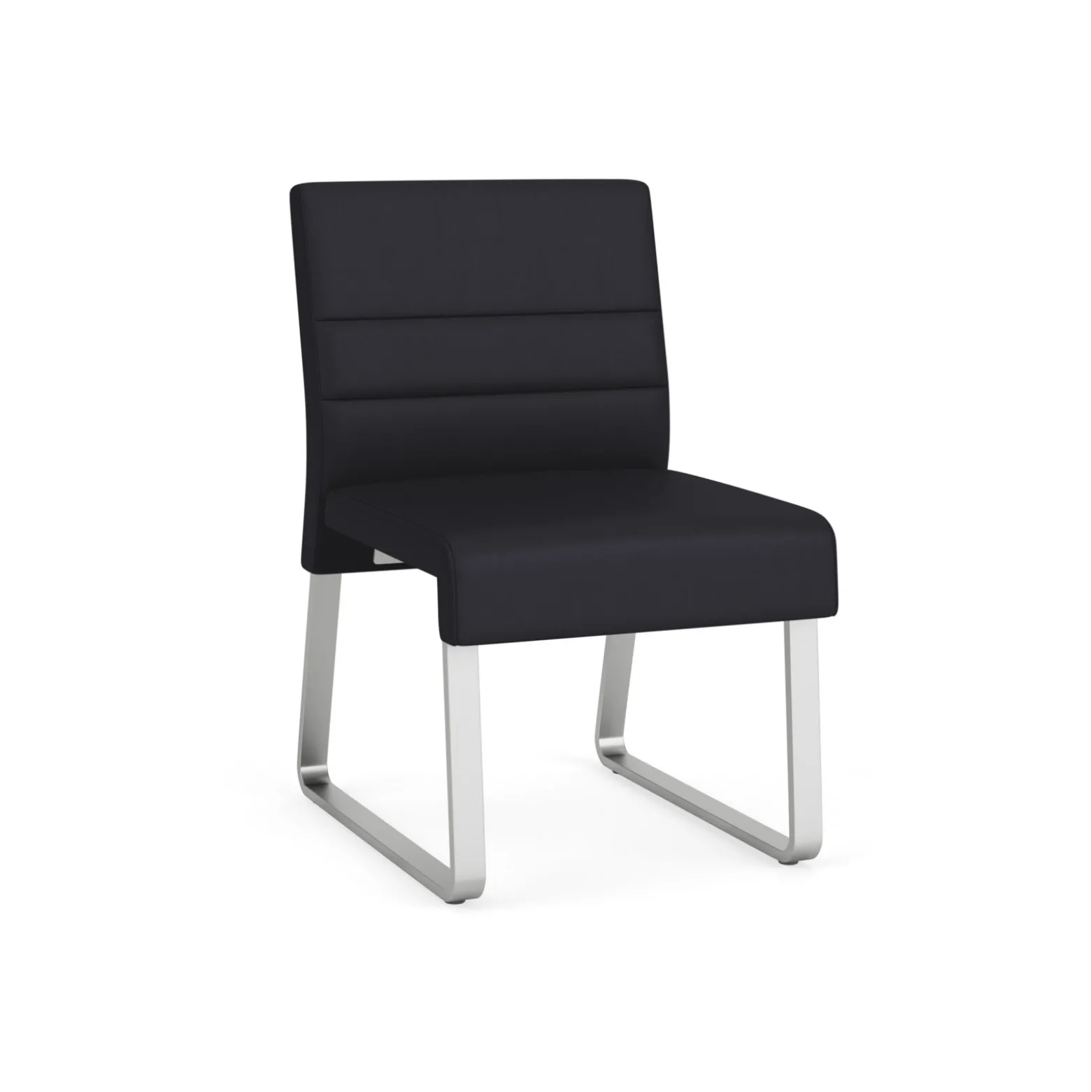 Waterfall Armless Guest Chair in Designer Upholstery, Sled Base