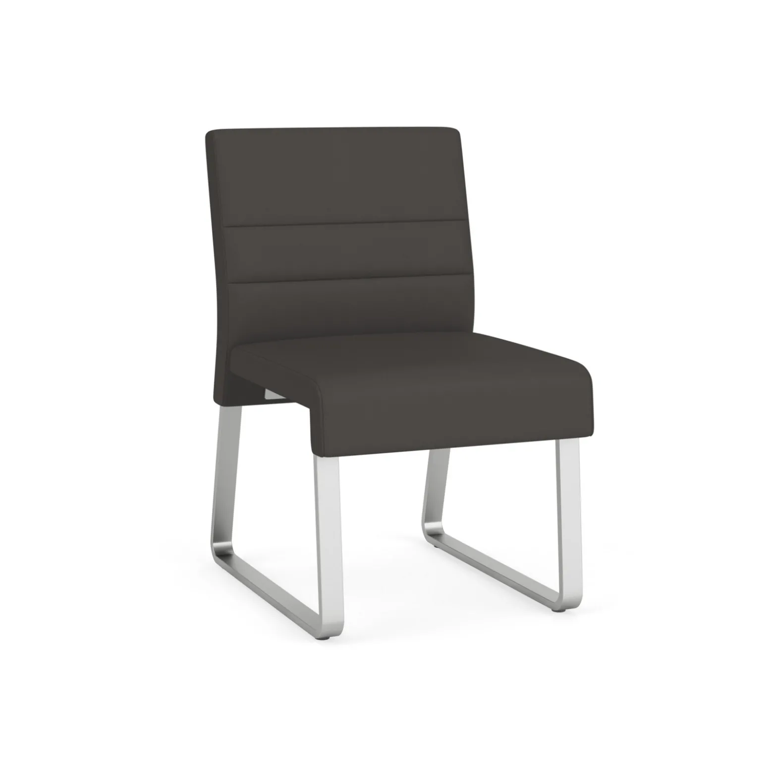 Waterfall Armless Guest Chair in Designer Upholstery, Sled Base