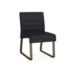 Waterfall Armless Guest Chair in Designer Upholstery, Sled Base