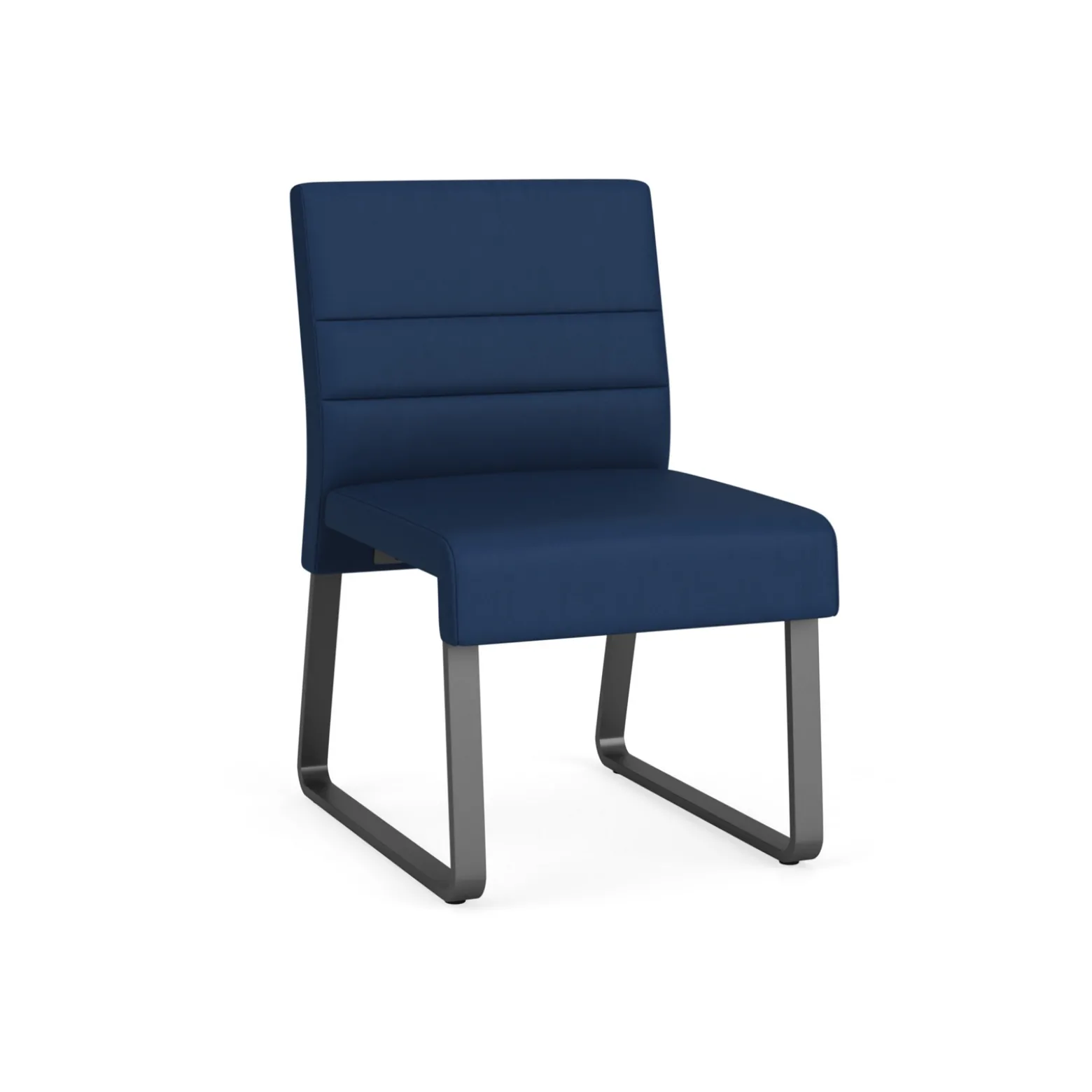 Waterfall Armless Guest Chair in Designer Upholstery, Sled Base
