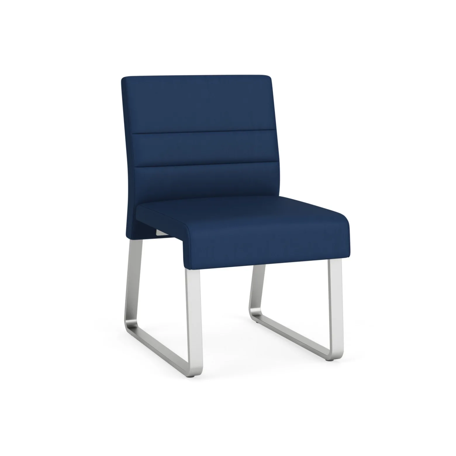 Waterfall Armless Guest Chair in Designer Upholstery, Sled Base