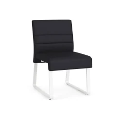 Waterfall Armless Guest Chair in Designer Upholstery, Sled Base