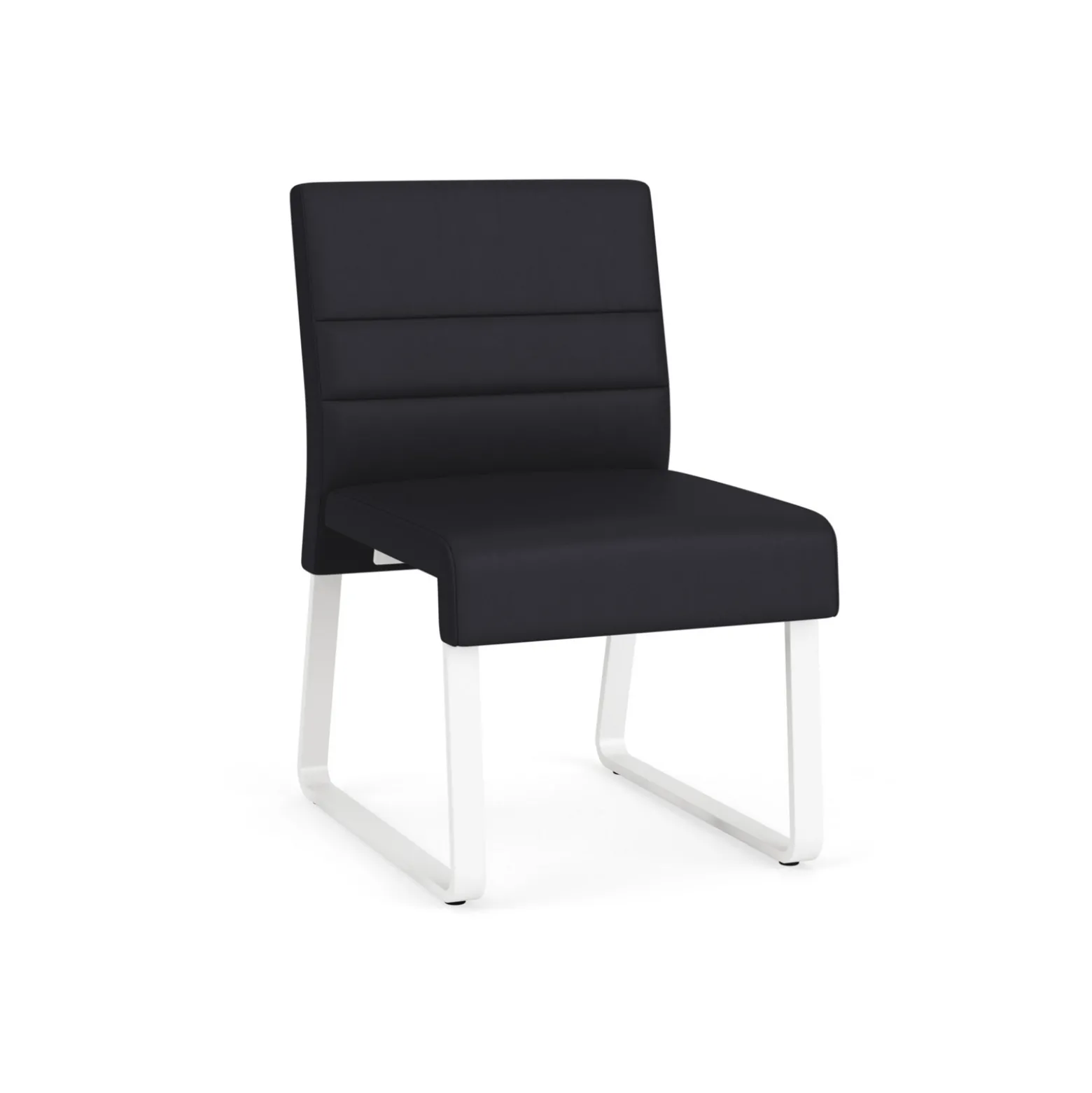 Waterfall Armless Guest Chair in Designer Upholstery, Sled Base