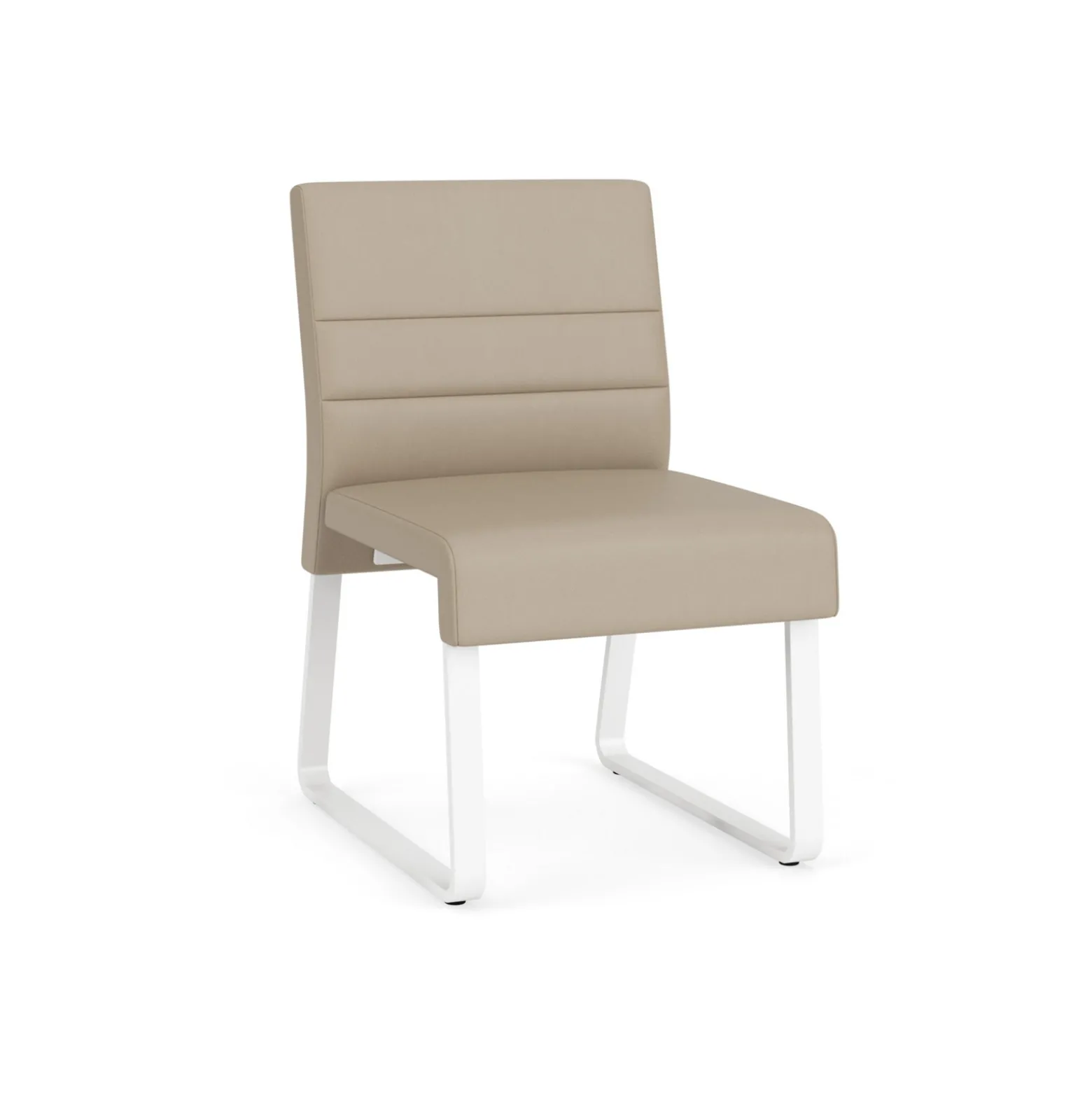 Waterfall Armless Guest Chair in Designer Upholstery, Sled Base
