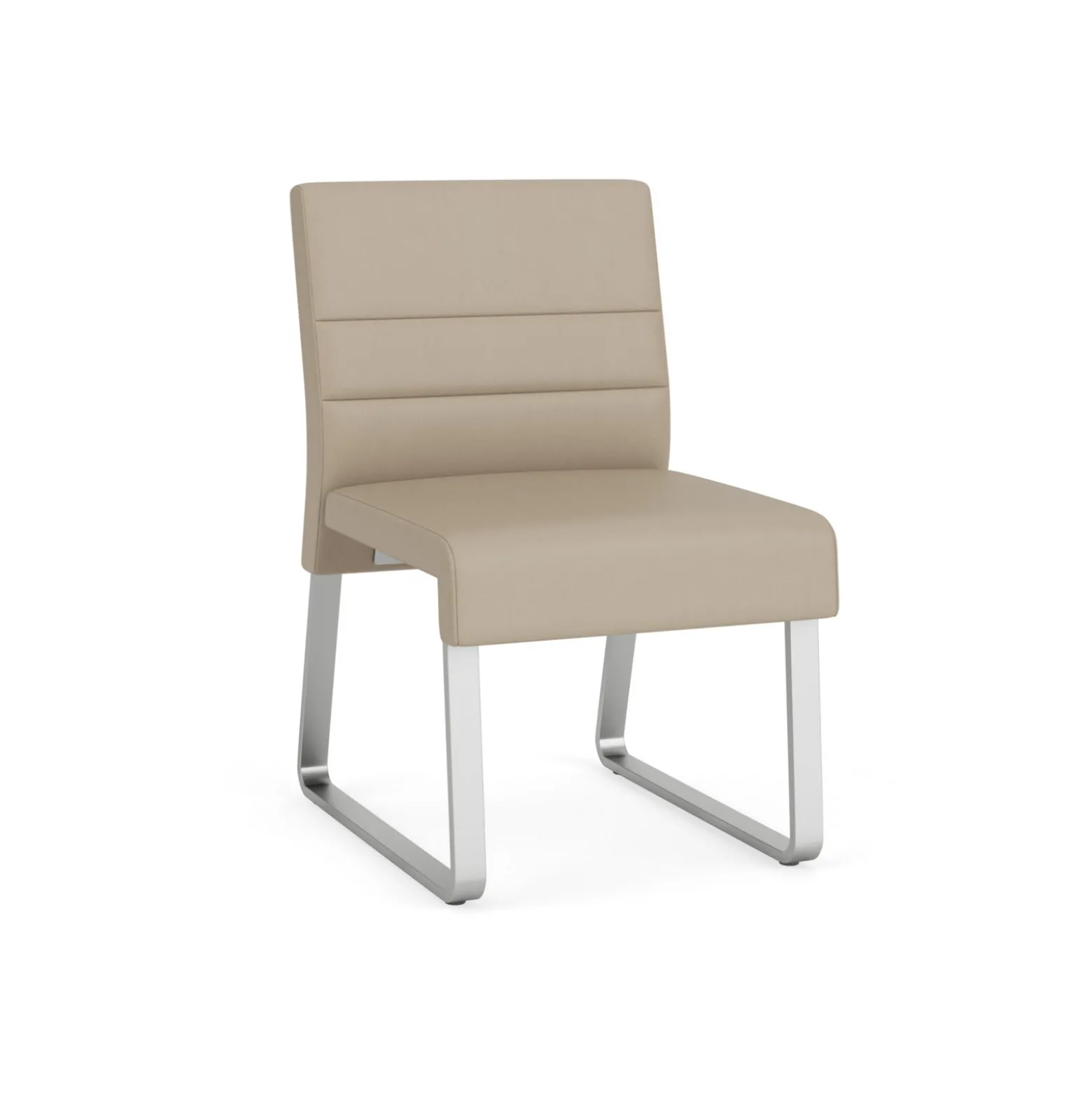 Waterfall Armless Guest Chair in Designer Upholstery, Sled Base