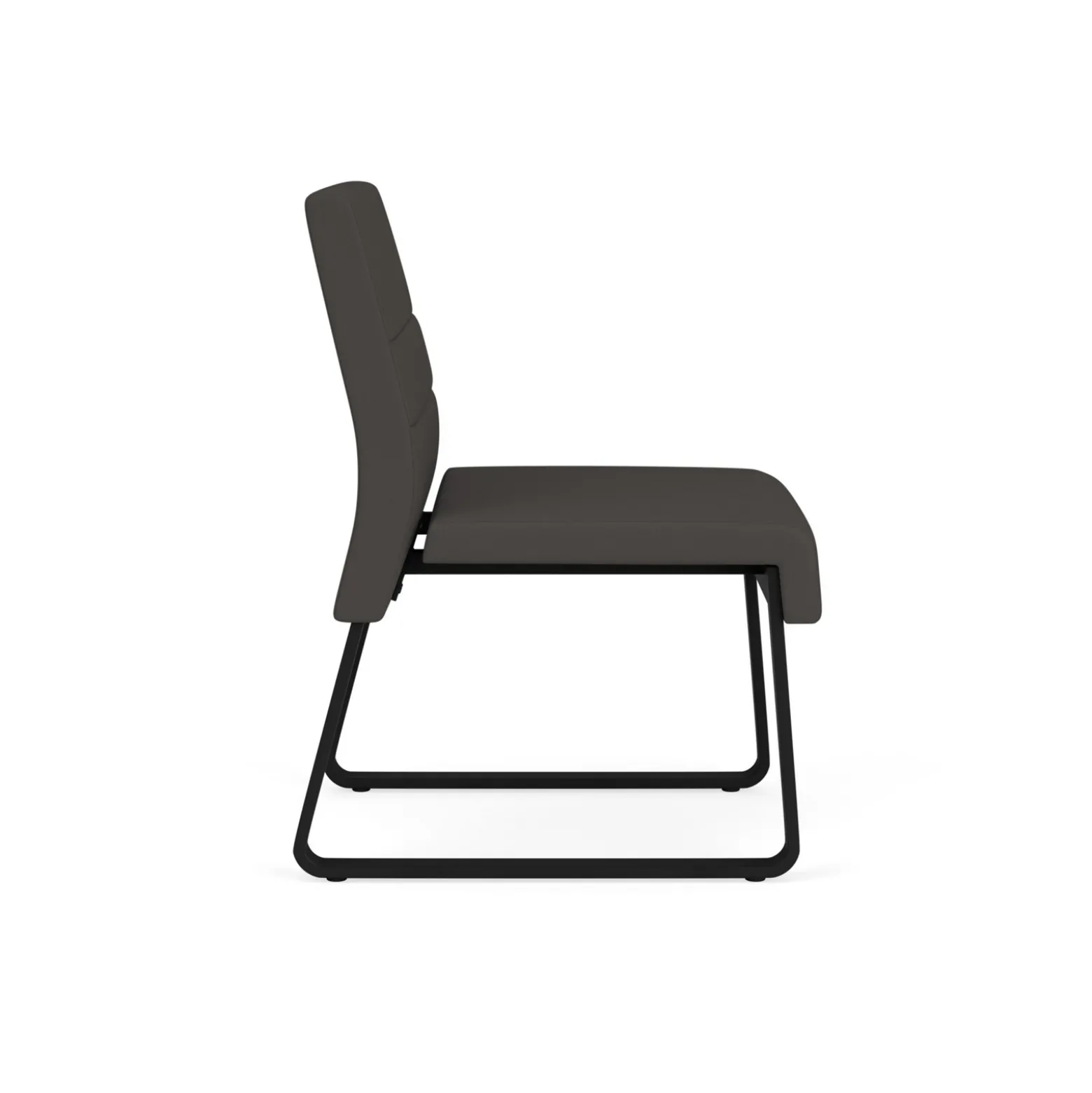 Waterfall Armless Guest Chair in Designer Upholstery, Sled Base