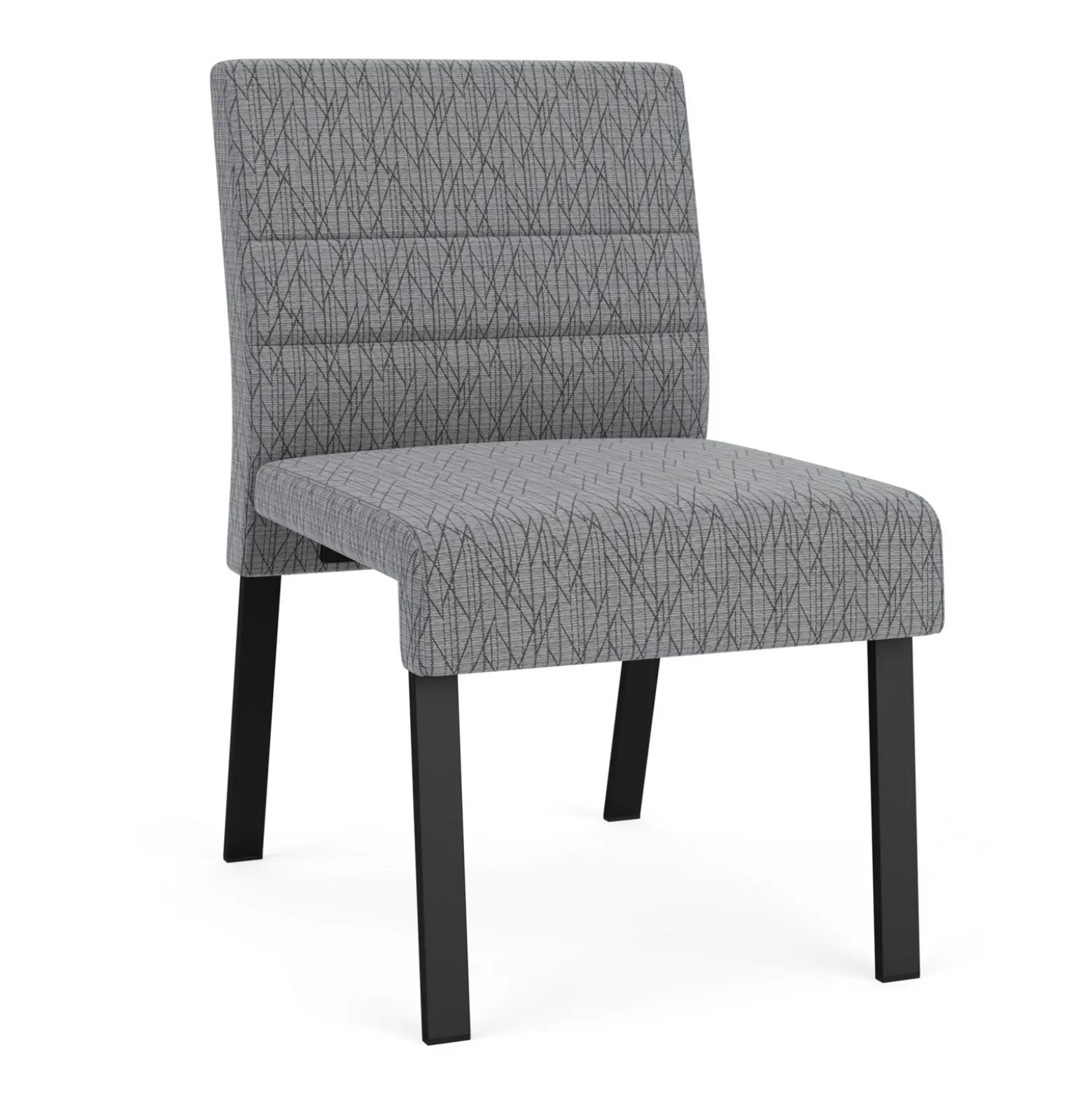 Waterfall Armless Guest Chair in Designer Fabric, 4-Leg Base