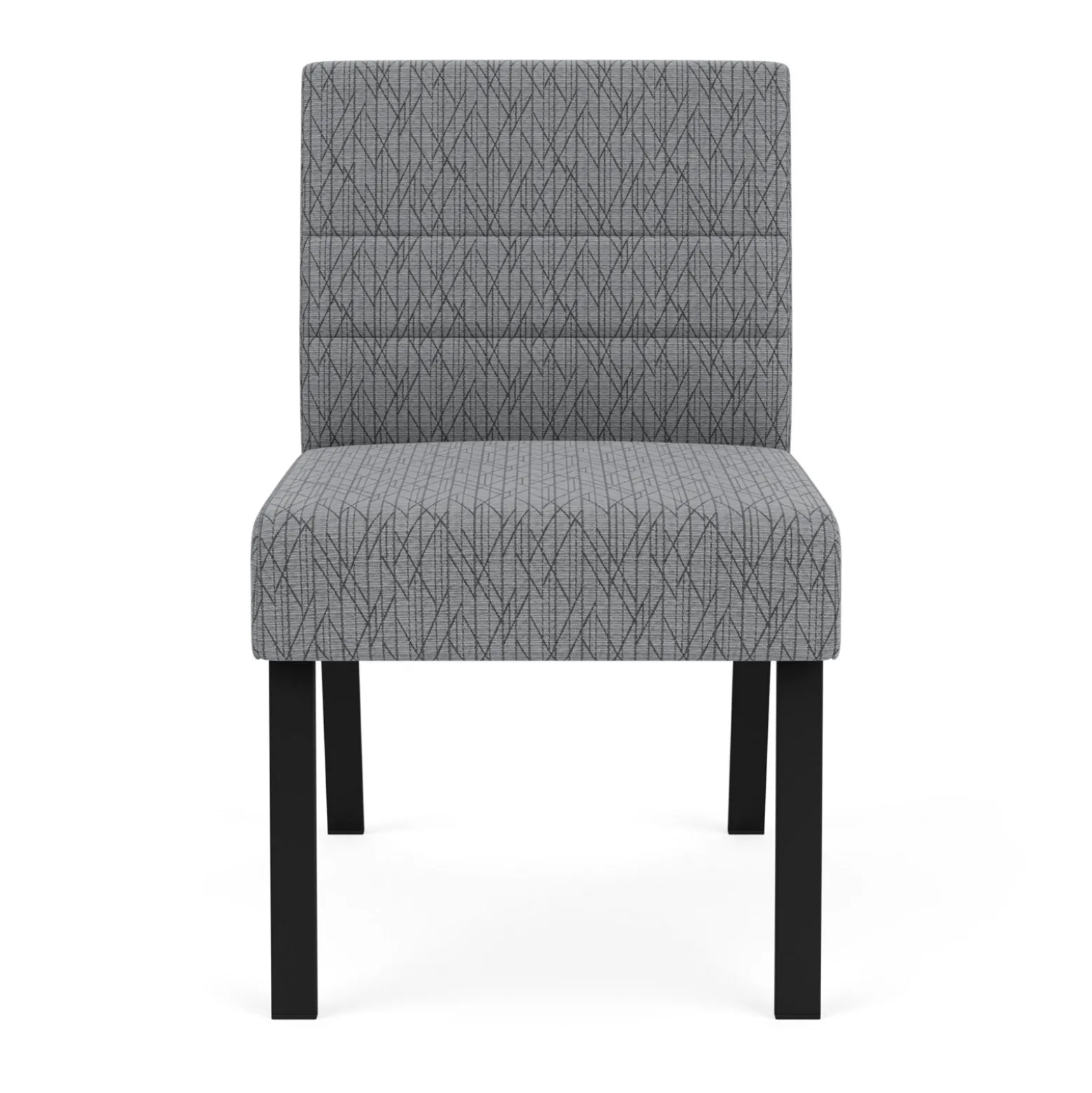 Waterfall Armless Guest Chair in Designer Fabric, 4-Leg Base