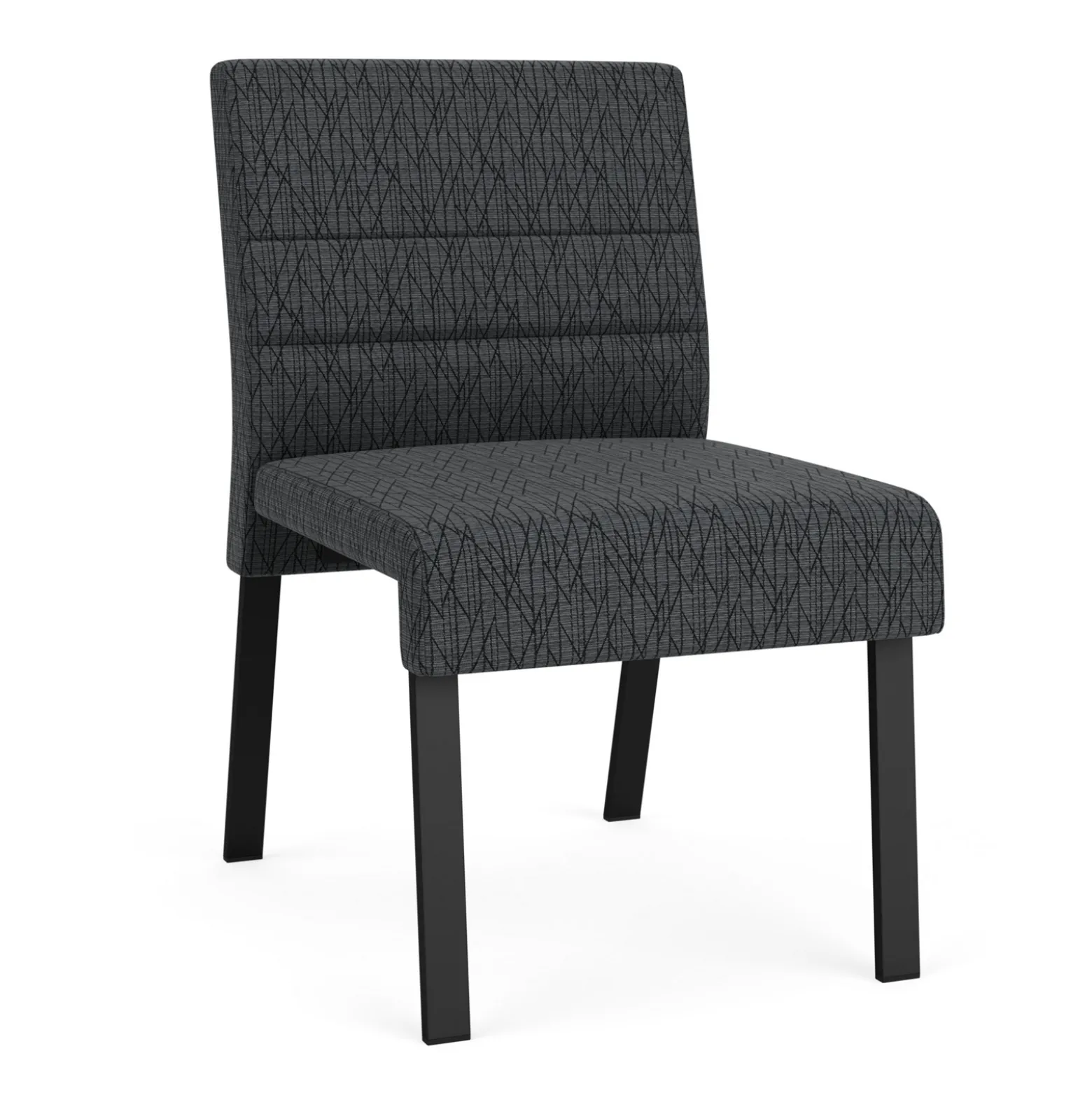 Waterfall Armless Guest Chair in Designer Fabric, 4-Leg Base