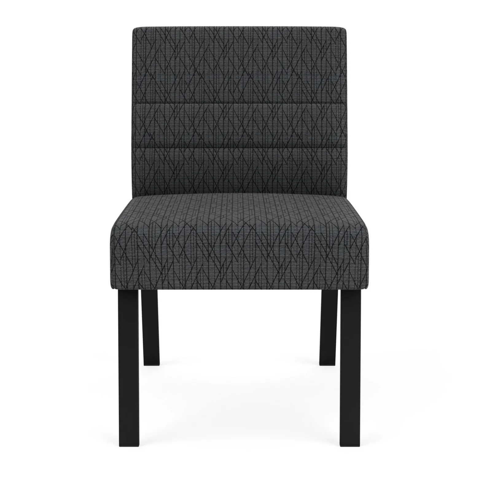 Waterfall Armless Guest Chair in Designer Fabric, 4-Leg Base