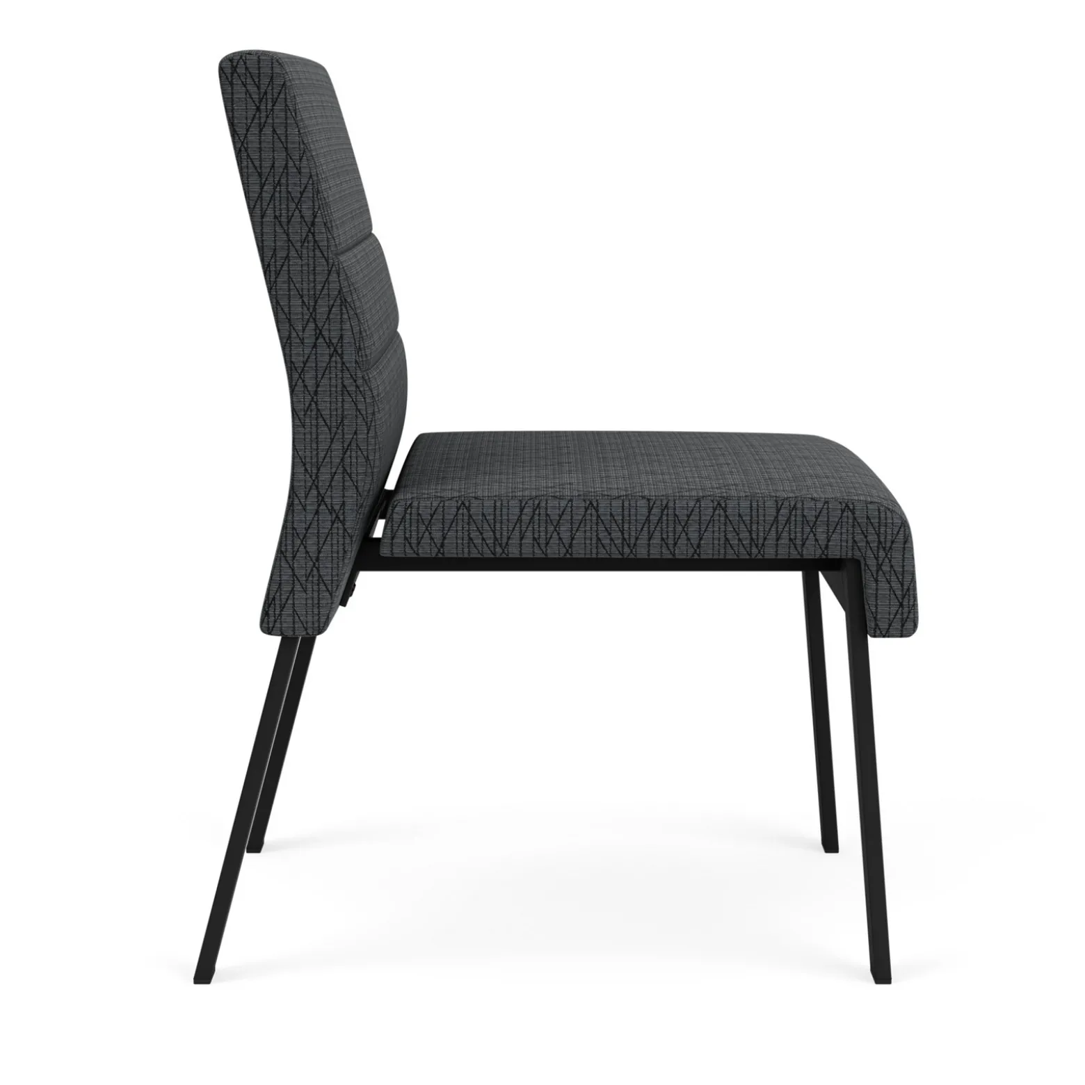 Waterfall Armless Guest Chair in Designer Fabric, 4-Leg Base
