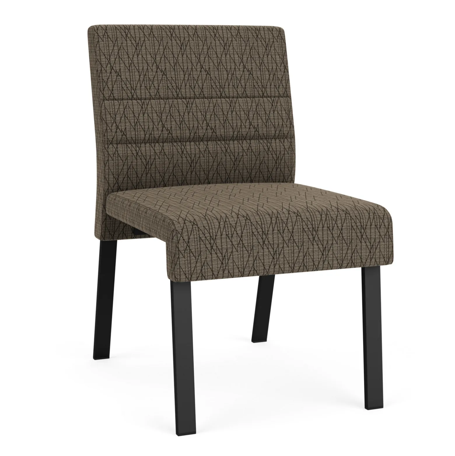 Waterfall Armless Guest Chair in Designer Fabric, 4-Leg Base