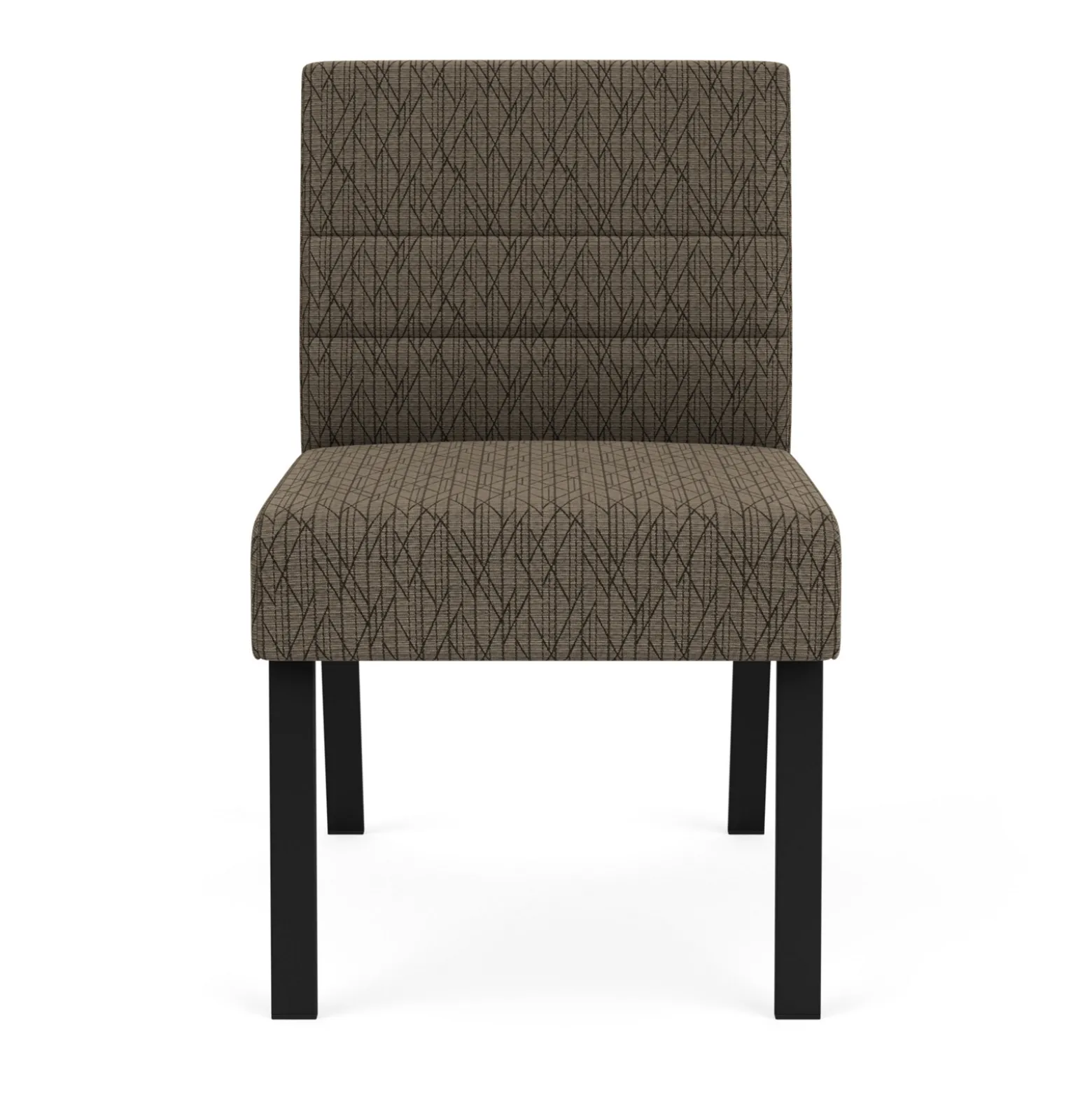 Waterfall Armless Guest Chair in Designer Fabric, 4-Leg Base