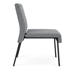 Waterfall Armless Guest Chair in Designer Fabric, 4-Leg Base