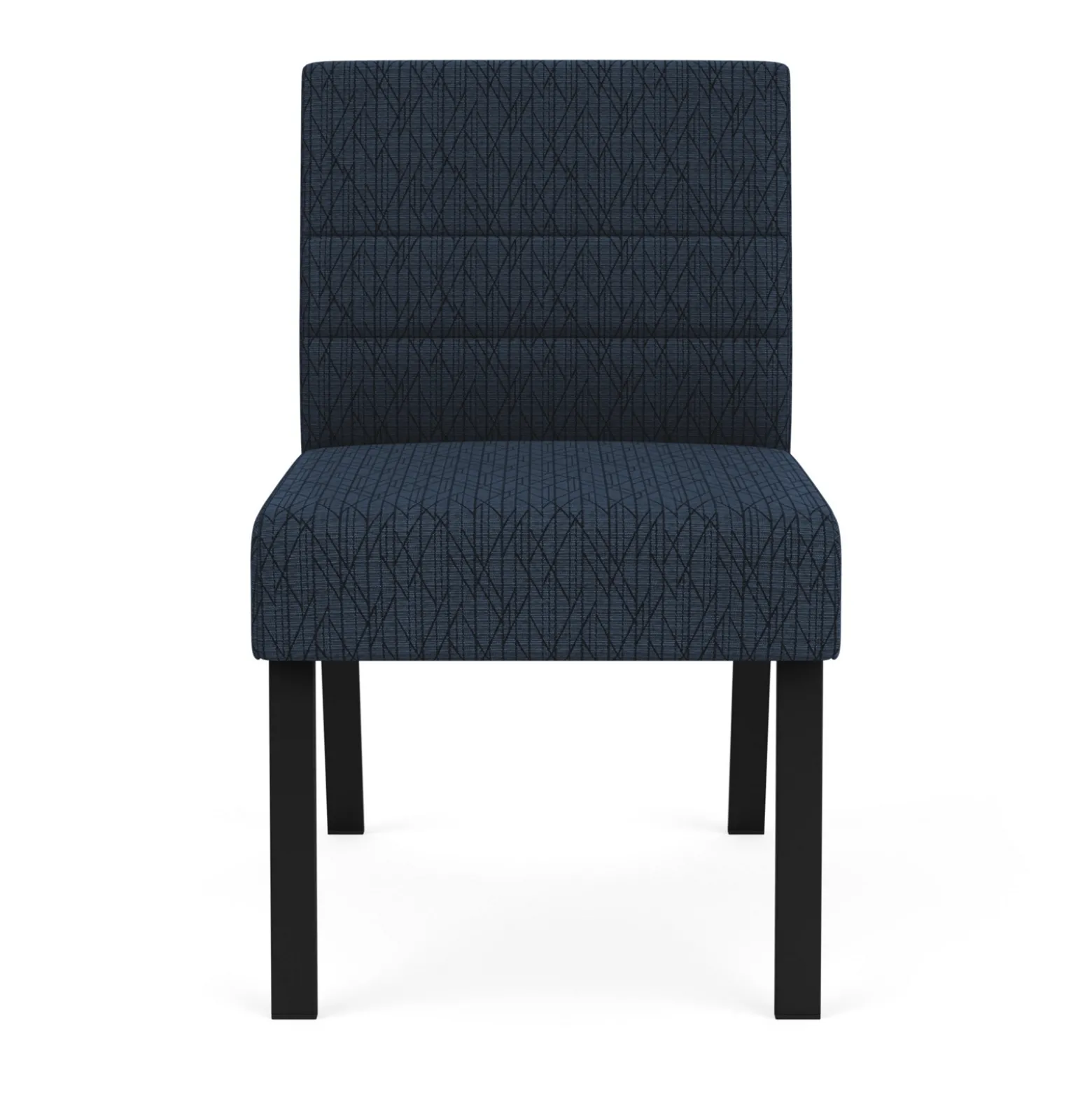 Waterfall Armless Guest Chair in Designer Fabric, 4-Leg Base