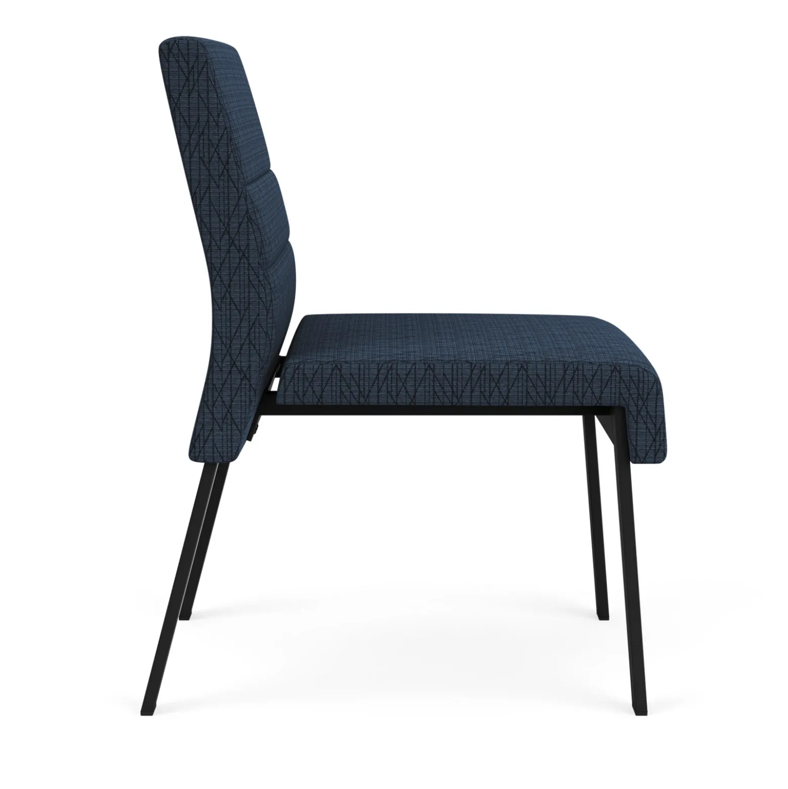 Waterfall Armless Guest Chair in Designer Fabric, 4-Leg Base