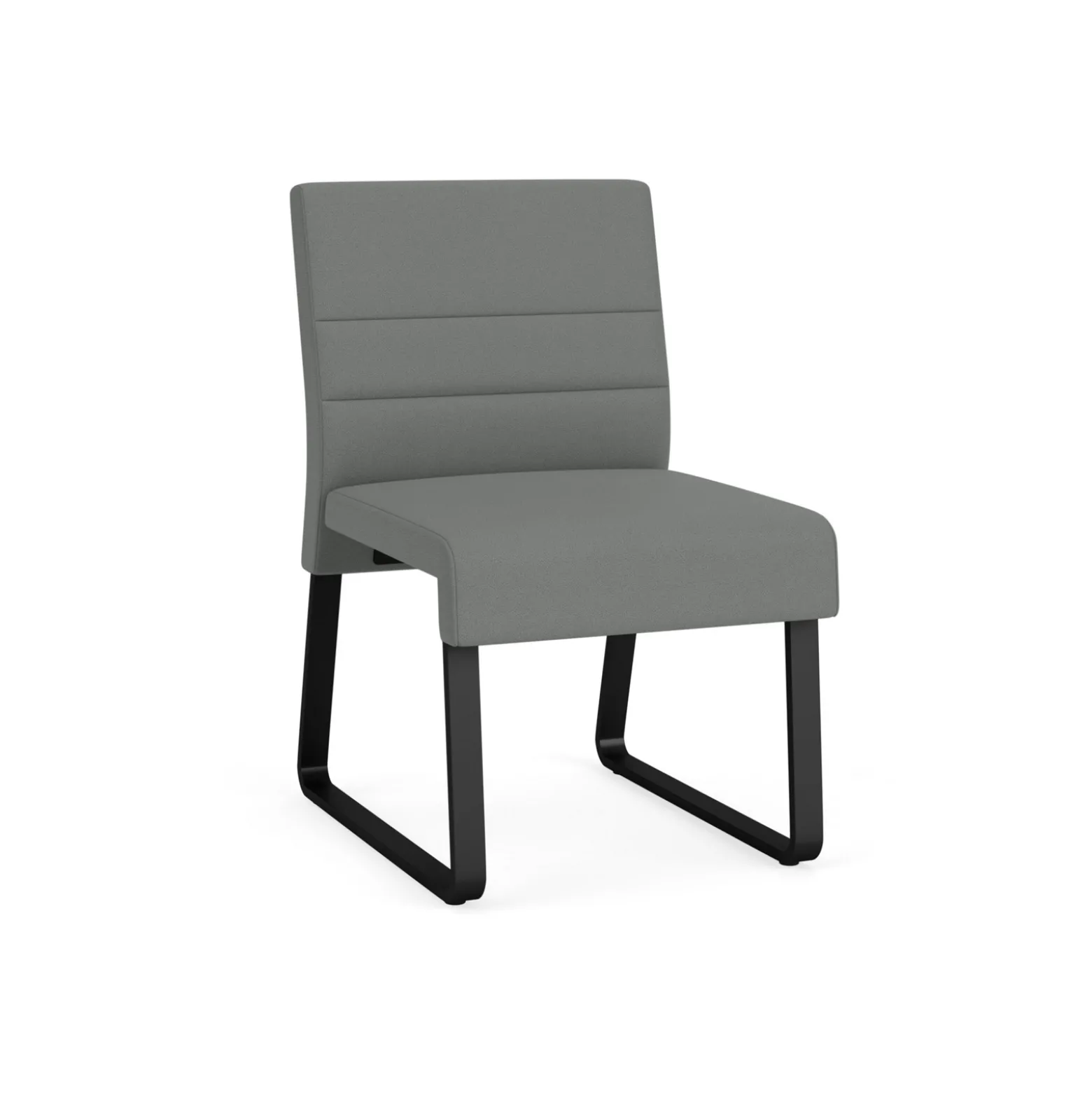 Waterfall Armless Guest Chair in Standard Fabric, Sled Base