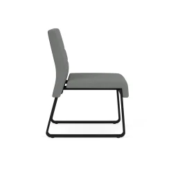 Waterfall Armless Guest Chair in Standard Fabric, Sled Base