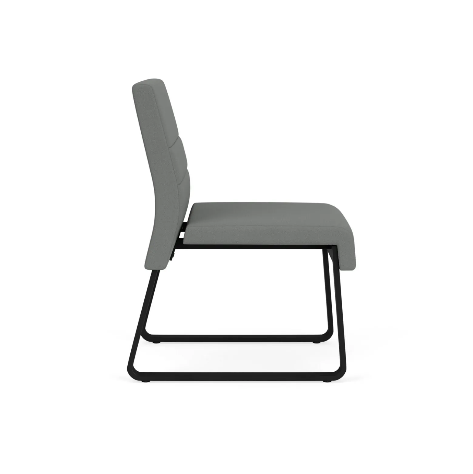Waterfall Armless Guest Chair in Standard Fabric, Sled Base