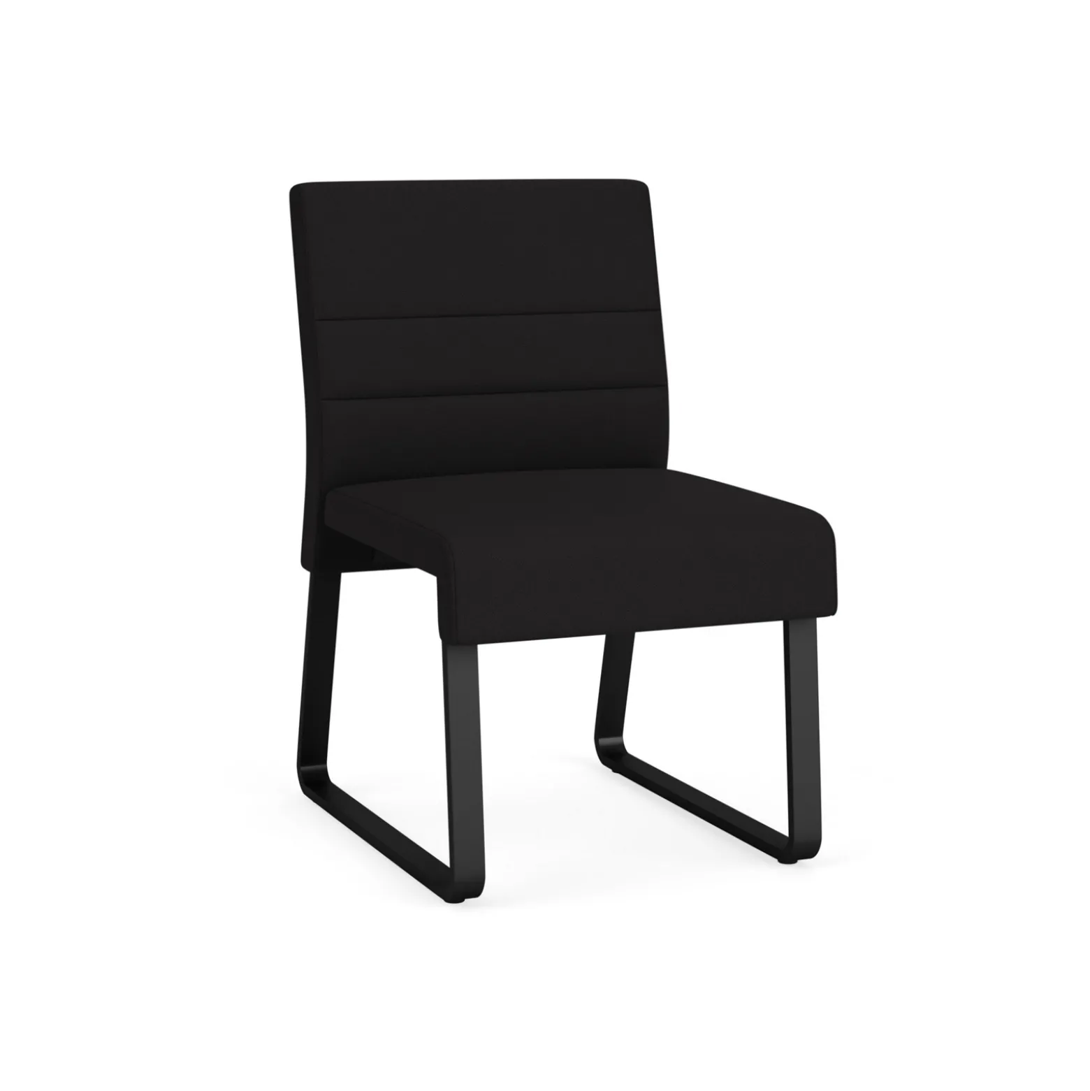 Waterfall Armless Guest Chair in Standard Fabric, Sled Base