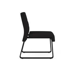 Waterfall Armless Guest Chair in Standard Fabric, Sled Base