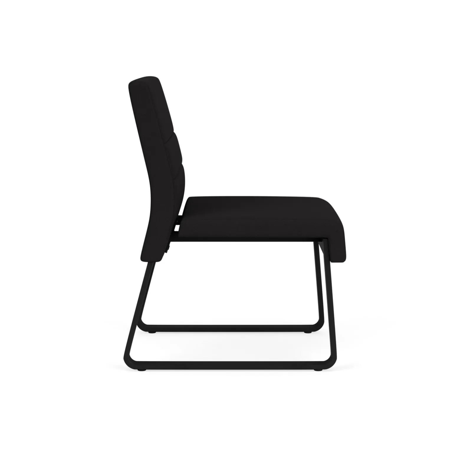 Waterfall Armless Guest Chair in Standard Fabric, Sled Base