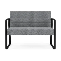 Waterfall Loveseat in Designer Fabric, Sled Base