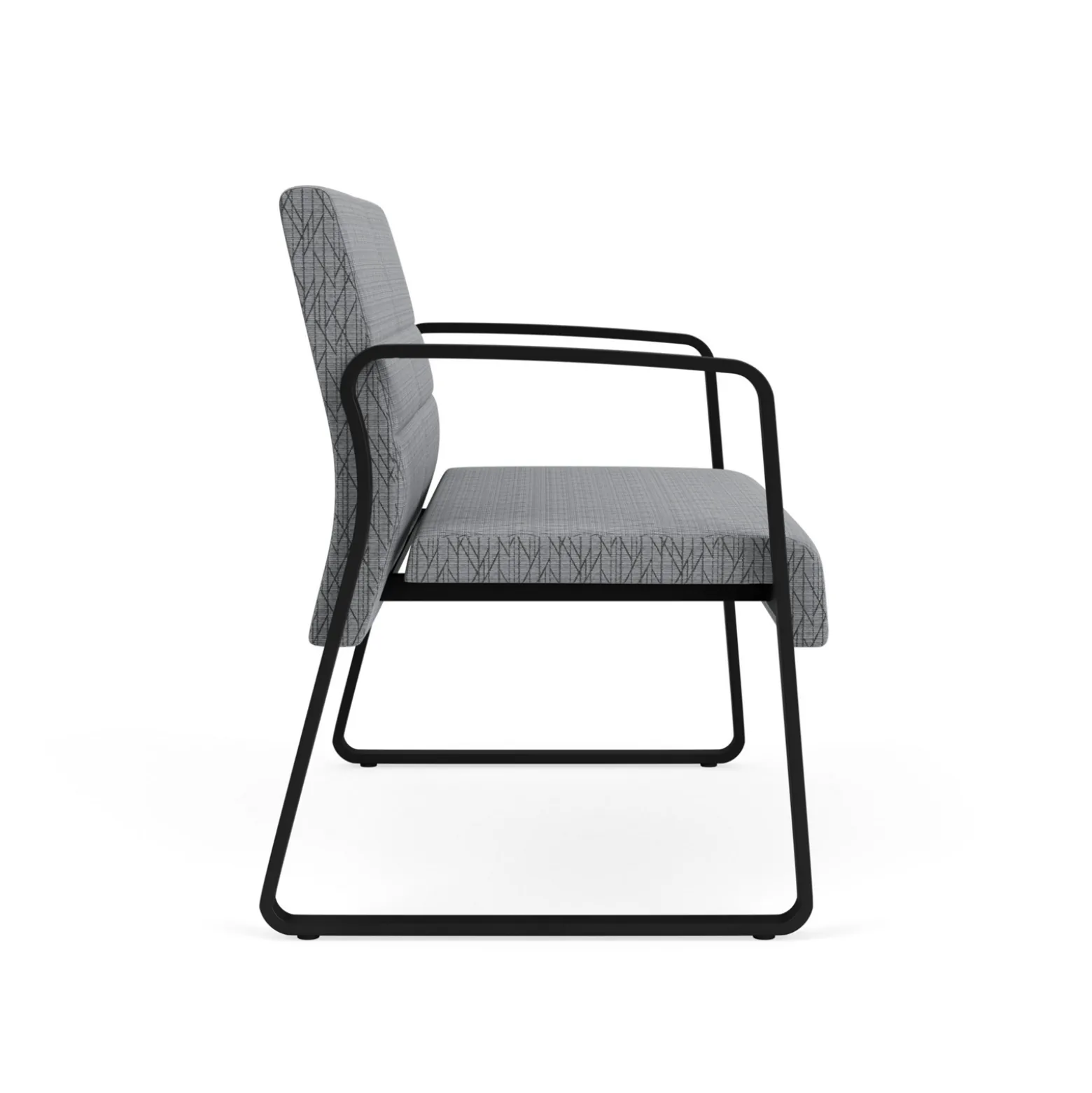 Waterfall Loveseat in Designer Fabric, Sled Base