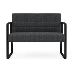Waterfall Loveseat in Designer Fabric, Sled Base