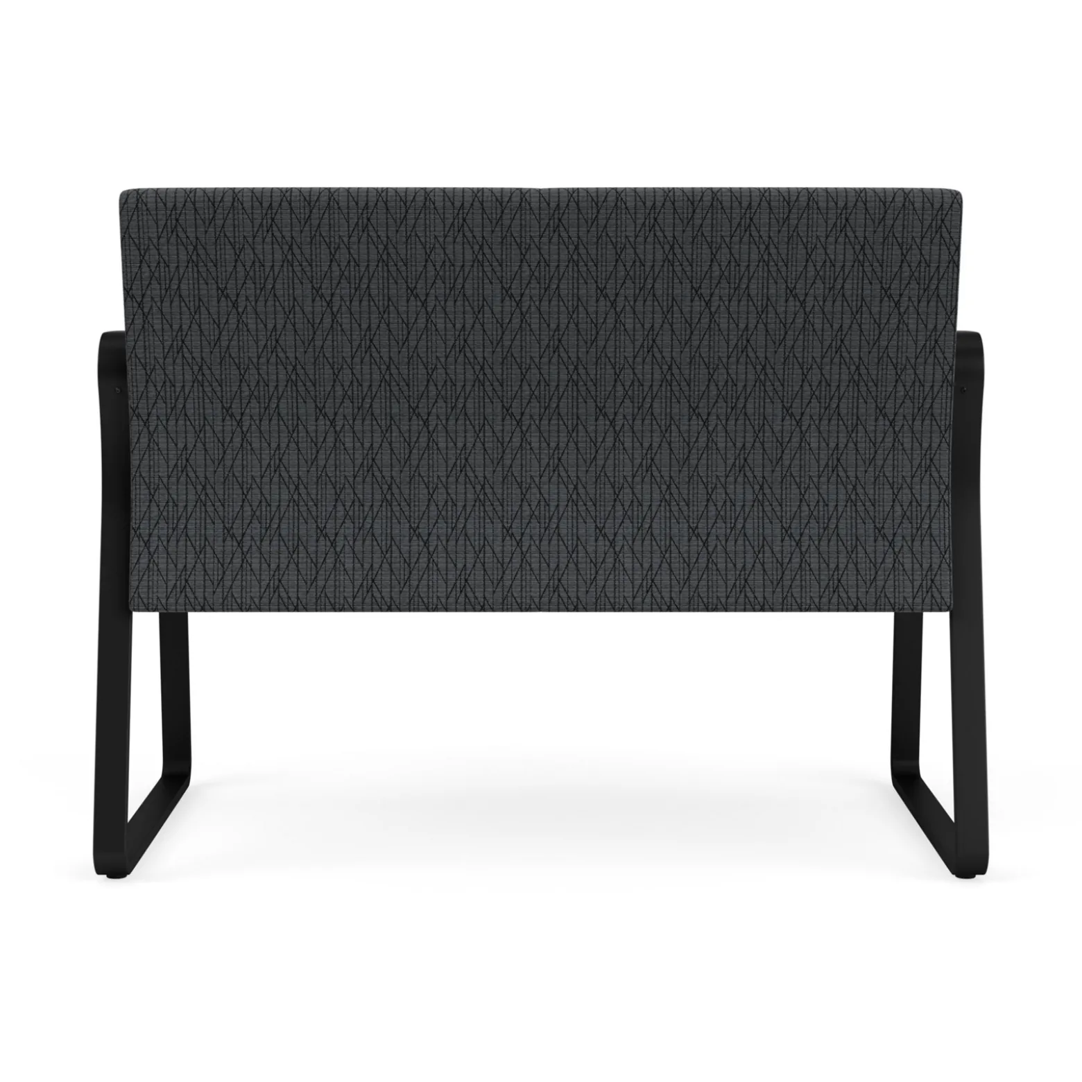 Waterfall Loveseat in Designer Fabric, Sled Base