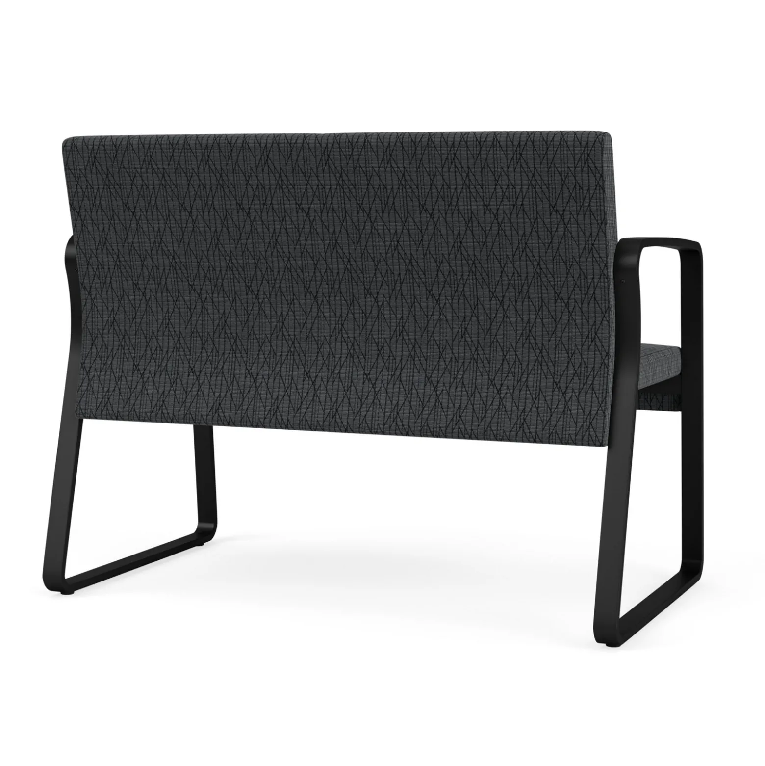 Waterfall Loveseat in Designer Fabric, Sled Base