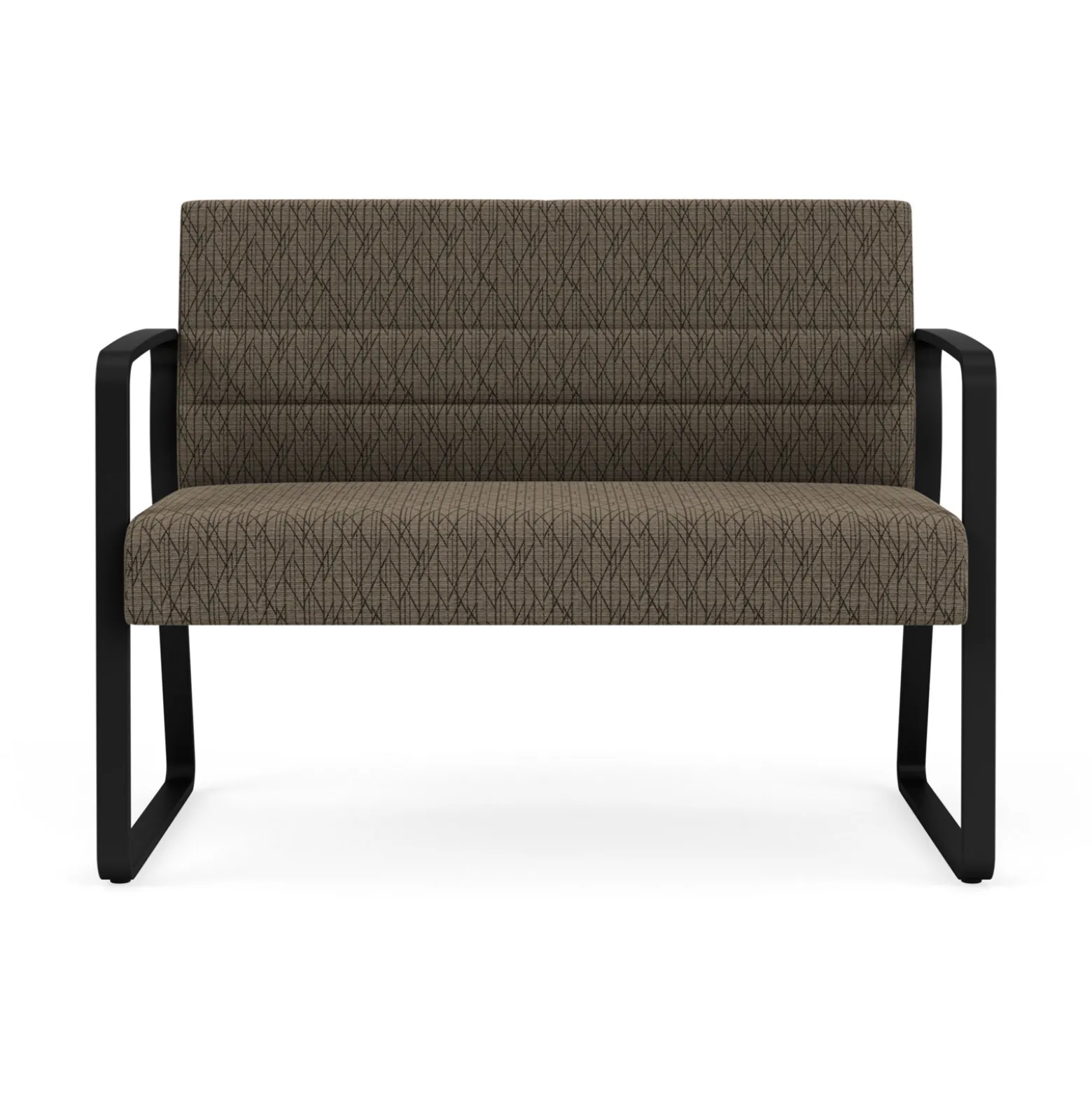 Waterfall Loveseat in Designer Fabric, Sled Base
