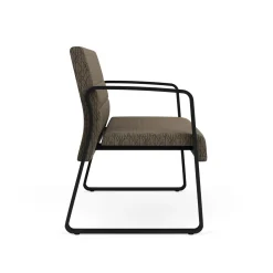 Waterfall Loveseat in Designer Fabric, Sled Base