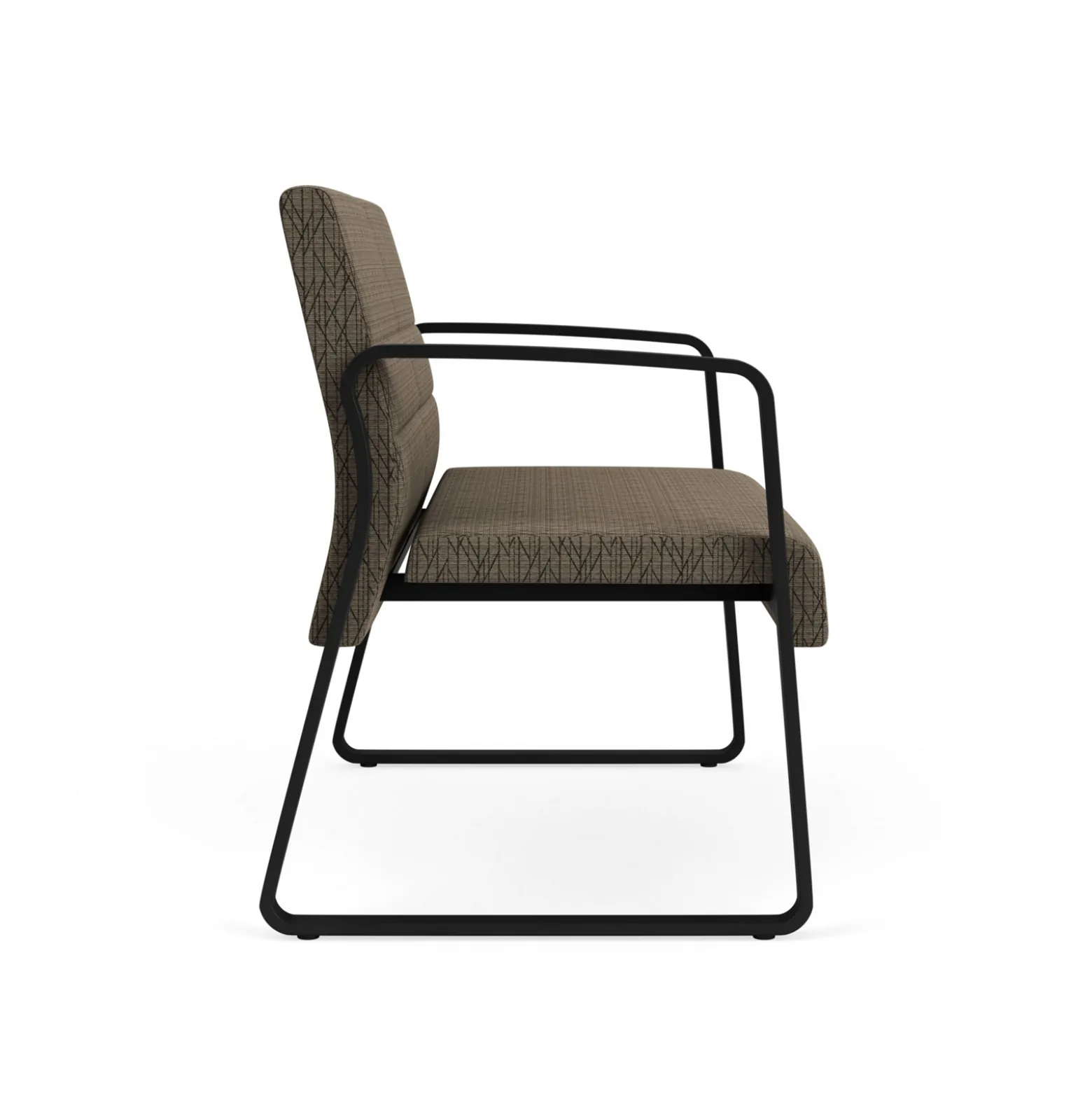 Waterfall Loveseat in Designer Fabric, Sled Base