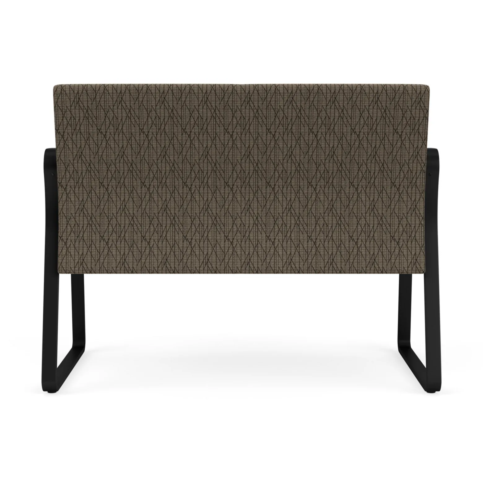 Waterfall Loveseat in Designer Fabric, Sled Base